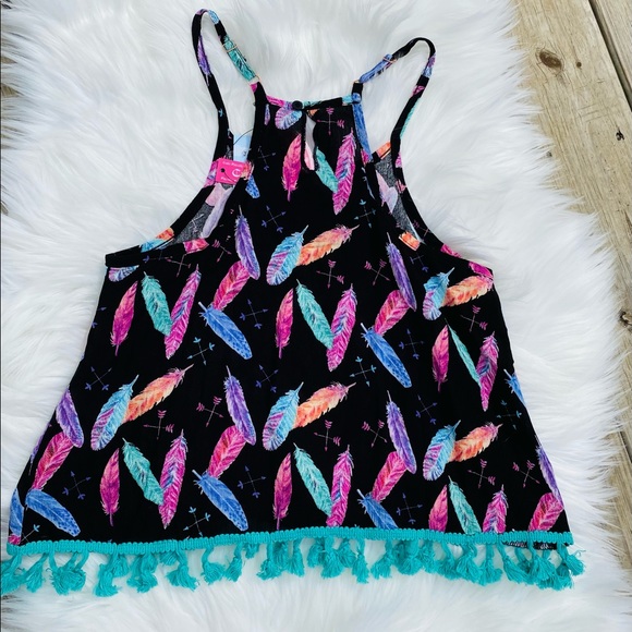 Cutie Patootie Feather Tassel Top Girl’s Large - Picture 3 of 5